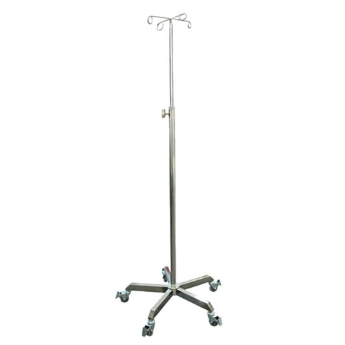 Pacific Medical Stainless Steel IV POLE - 4 hooks