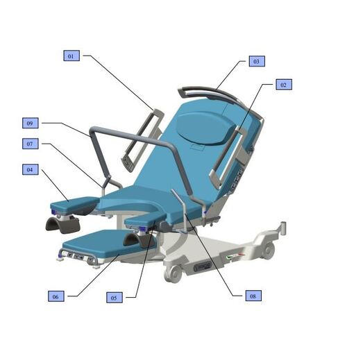 Linet Borcad Examination Chair - Foldable HANDGRIP - RHS