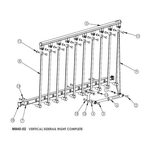 Howard Wright, M840-30 M8 Bed, LHS SIDERAIL Complete