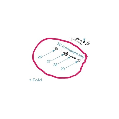 Modsel / Select Patient Trolley - Complete Lower Dropside Pivot Set - Flushfold