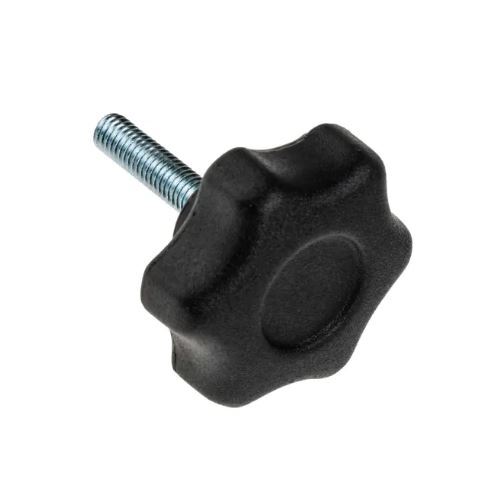 RS PRO, Multiple Lobes M6 CLAMPING KNOB - Threaded Stud - Black