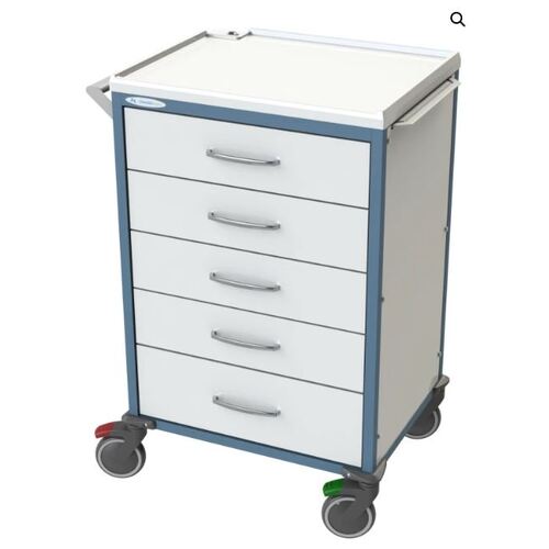 5 Drawer + Adjust Push Handle, Shelf, Mechanical Lock Key, MEDICATION TROLLEY - Brand New