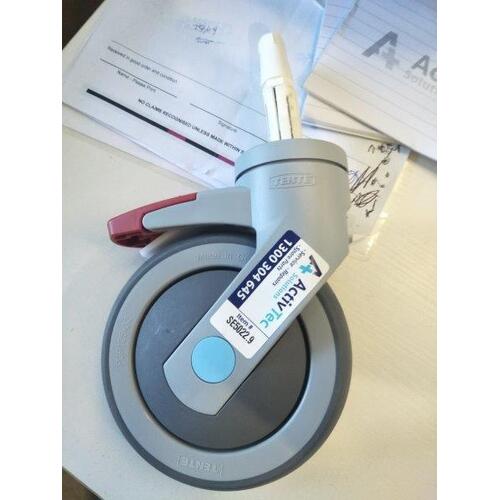 Tente Levina 125mm Plastic Brake Castor With 19mm Expanding Pintle