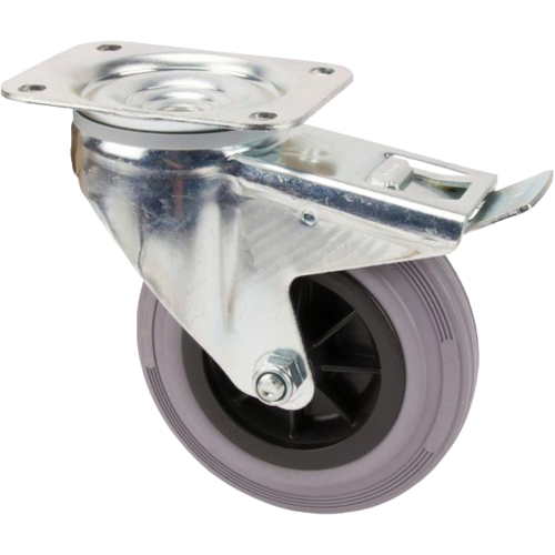 Tente 160mm Brake Castor - Plate Mount