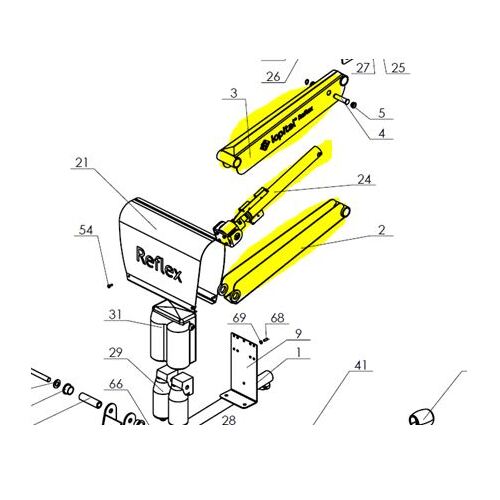 Lopital Reflex Shower Commode - SPINDLE SET Complete