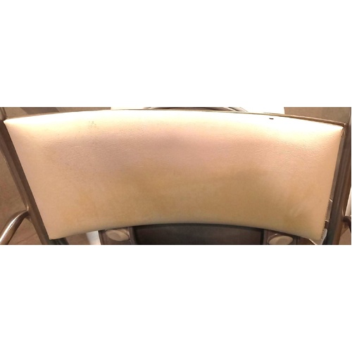 Shower Commode - Curved Custom Padded Backrest - White Vinyl - 445mm x 200mm