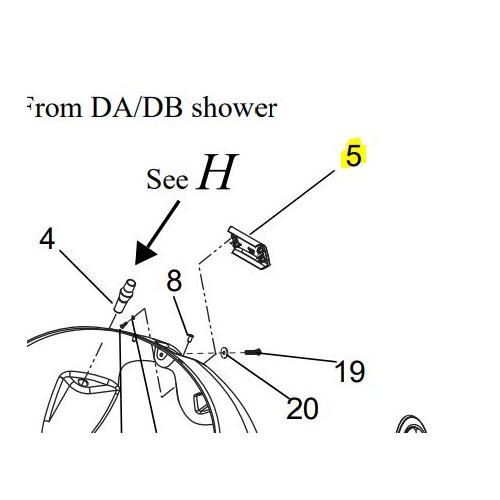 Arjo Parker Bath 500 - Handset Hanger On the Bath - Grey