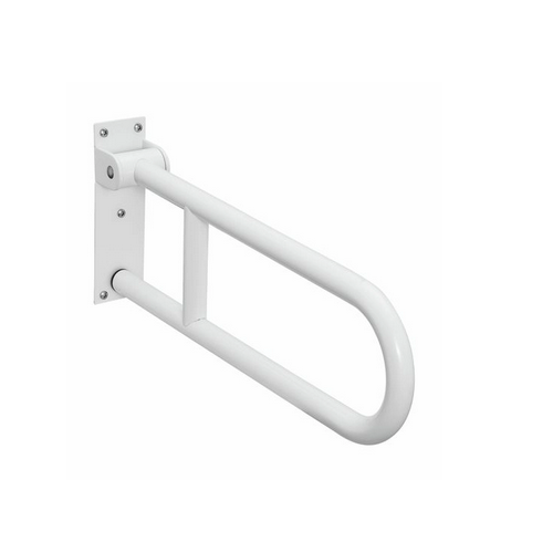 Hinged Toilet Grab Bar, 600mm - White