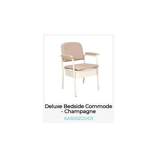 Kcare, Deluxe Bedside COMMODE, Vanilla/Champagne - Brand New