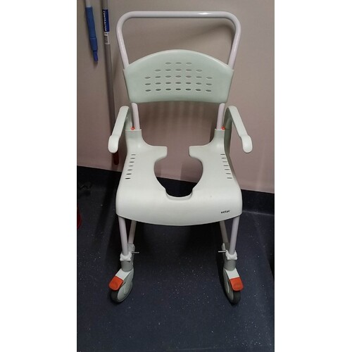 Etac Clean Mobile Shower Commode - 4 Locking Castors - 55cm - Lagoon Green - New