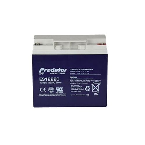 Predator AGM Battery - 12v 22Ah - L 181mm x W 77mm x H 168mm - M 6 Terminals