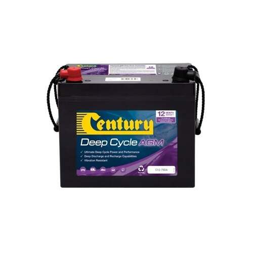 Century Deep Cycle AGM Battery - 12v 75Ah - L 260mm x W 169 x H 235mm