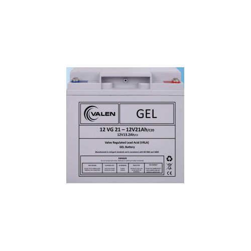 Valen GEL Battery - 12v 21Ah - L 181mm x W 77mm x H 165mm - M6 Terminals