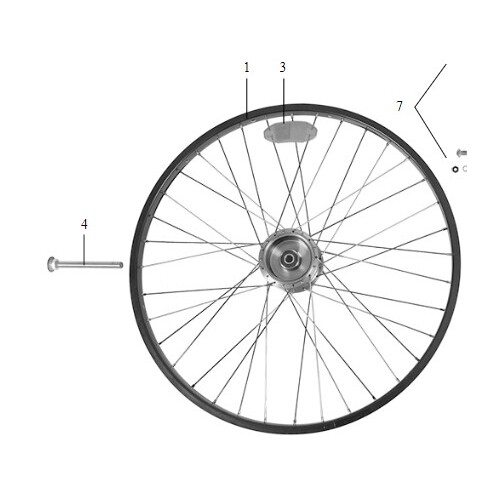 Otto Bock, 24 x 1 3/8 " Drum Brake RIM