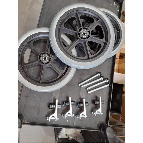 Active Care 12.5" x 2 1/4'' Wheelchair Compete Wheel - Suits Quick Release Axle - PAIR