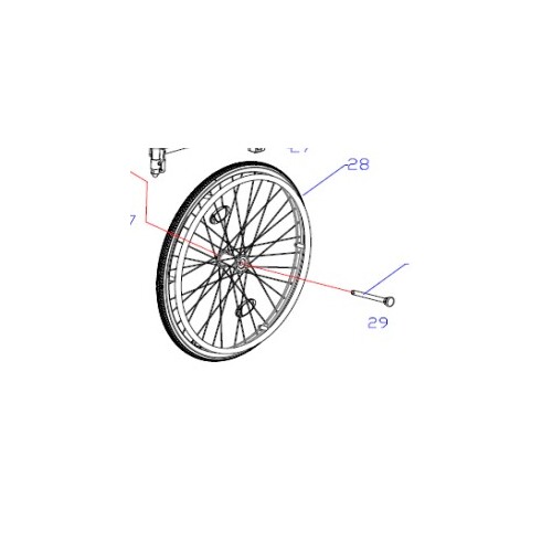 Freedom Manual Wheelchair - 24 Inch Rear WHEEL AND RIM Assembly