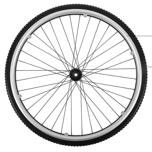 Otto Bock, 24" PU Tyre And Push Rim - Rear WHEEL