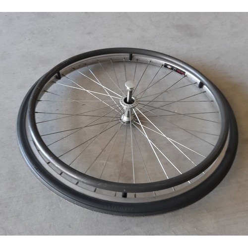 Quickie, 24 Inch LT Spoke Full Poly Ano Complete WHEEL with Hand Rim