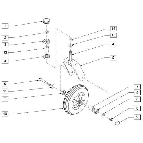 Breezy EC2000HD 22"-28" Bariatric Wheelchair - Front CASTOR ASSEMBLY KIT - Pair