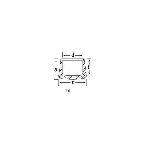 Outside Fitting Flat Base Fit 1/2 " (12.5 - 12.7mm) Od Tube, ROUND CAP - Balck PE
