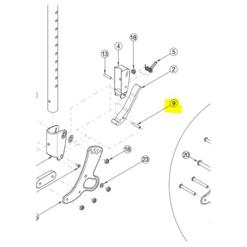 Ki Mobility Focus CR Wheelchair - THREADED BARREL - 5mm OD x M4