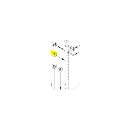 Ki Mobility, Height Adjustable Back, Non Folding Focus/Flip, LOWER TUBE WITH LATCH INSERT - Tall