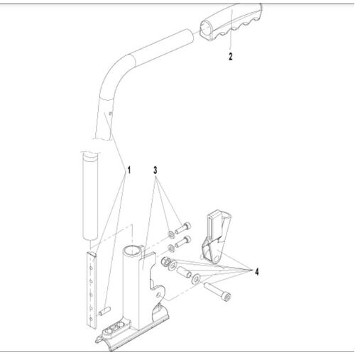 Breezy Basix 2 Wheelchair - Backrest Tube PUSH HANDLE - Standard - Pair Including Hand Grip