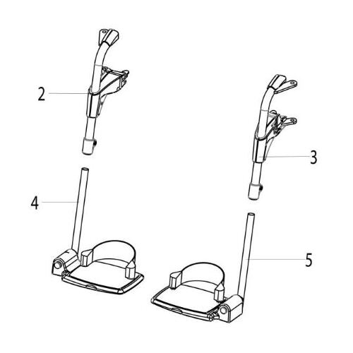 Quickie, To Suit Q100R/Q200R, FOOTREST Uni Complete - Pair
