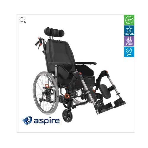 ASPIRE REHAB RX ADVANCED TILT-IN-SPACE 410-460mm WHEELCHAIR - Brand New