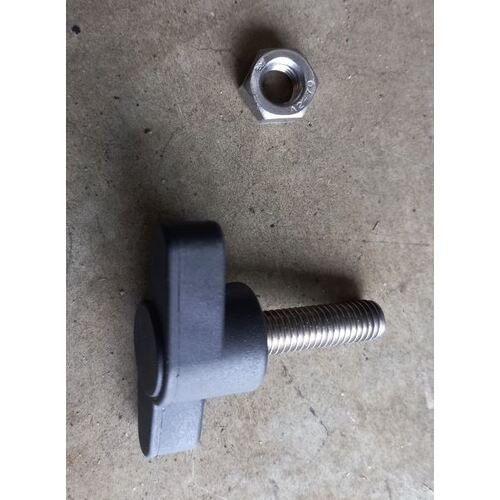 Vipamat, To Suit Hippocampe Wheelchair, M8 x 28mm - Butterfly KNOB And NUTS - Black - Pair