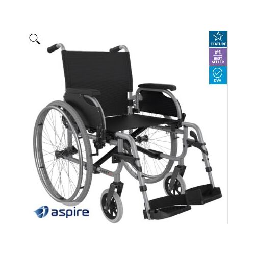 Aspire Assist 2, 500mm, 140kg, Folding WHEELCHAIR - Silver