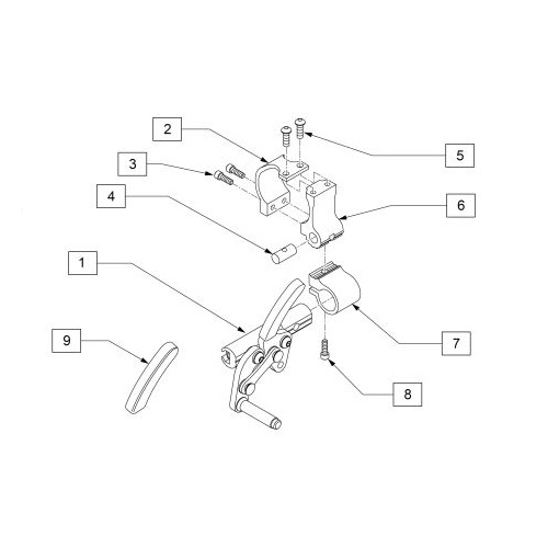 Quickie 2 Wheelchair - Pull To Lock Brake Assembly - LHS