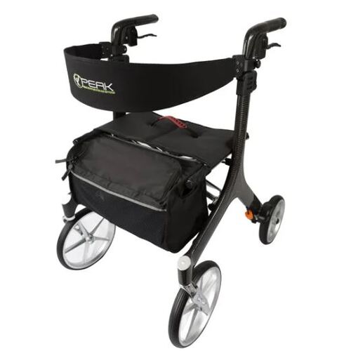 Peak Care Ellipse Super Lite Carbon Fibre ROLLATOR/WALKER - Medium Black