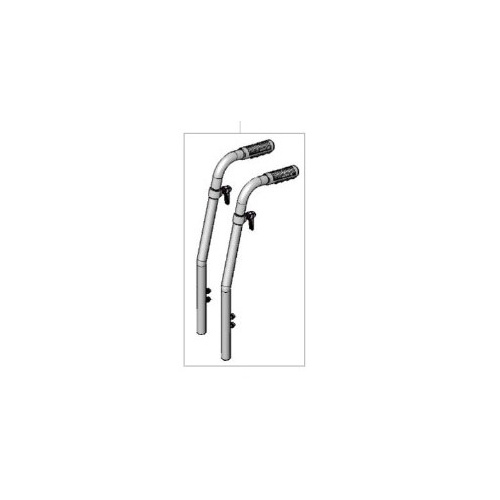 Breezy Basix 2 / Rubix 2 - Back Tube With Height Adjustable Push Handle - Pair