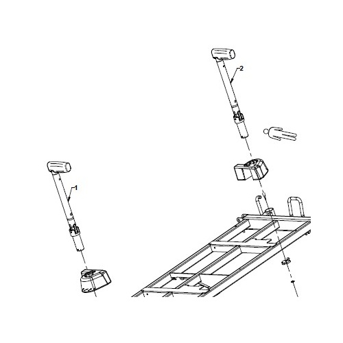 Linet Multicare IMC17350-80 Bed - RHS Stand Up Grip HANDLE ASSEMBLY
